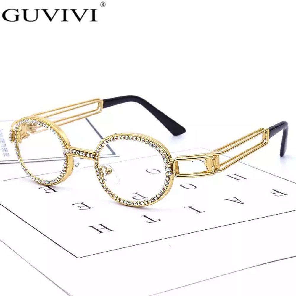 Rhinestone Accent Fashion Glasses